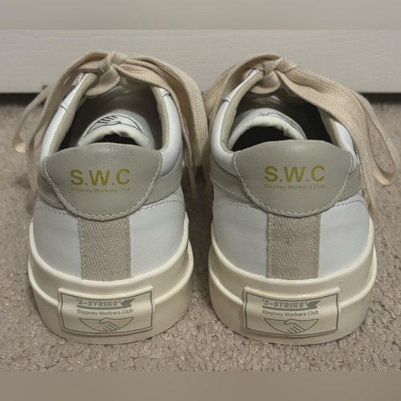 Stepney‎ Workers Club | Dellow S Strike Leather Sneakers White Putty Sz 41/8 main image 7